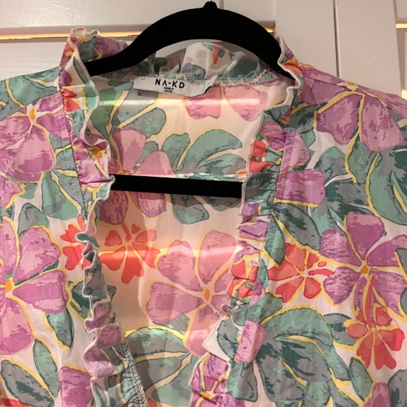 Simons Floral Ruffle Aline Mini Dress size EU 38 - Picture 2 of 3